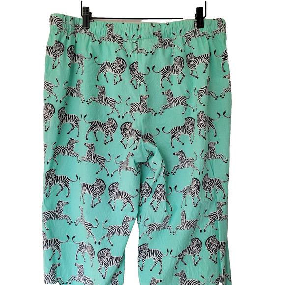 Nick & Nora Pajamas Zebras Mint Green Sz XL Lightweight 100% Cotton Sleepwear - Picture 11 of 13